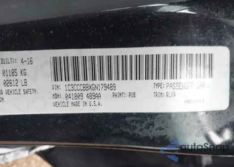 2016 Chrysler 200 S из США, поврежденный, VIN 1C3CCCBBXGN179489